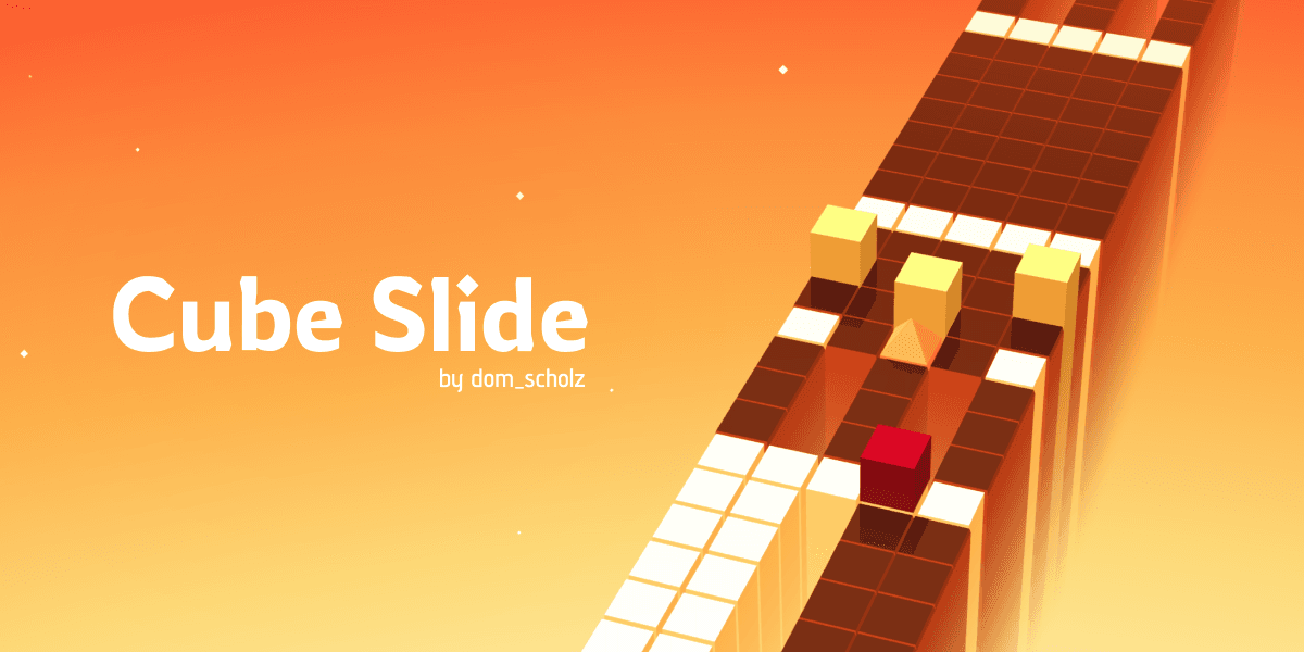 Cube Slide game running on an orange geometric track