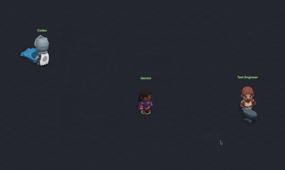 Ralv in January, with three cartoon agents labeled Codex, Gemini and Test Engineer on a dark ground